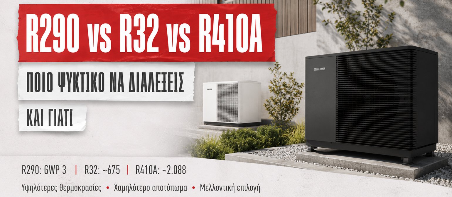 Σύγκριση ψυκτικών R290, R32 και R410A για αντλίες θερμότητας STIEBEL ELTRON