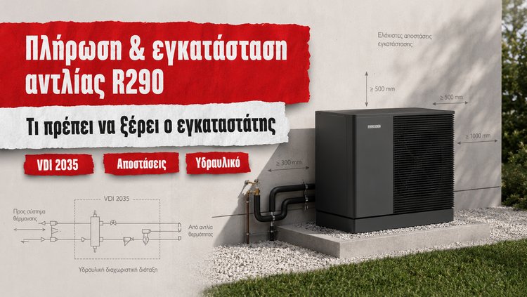 Εγκατάσταση αντλίας θερμότητας R290 με οδηγίες VDI 2035 Τεχνική εγκατάσταση αντλίας θερμότητας R290 STIEBEL ELTRON με έλεγχο αποστάσεων, υδραυλικής σύνδεσης και ποιότητας νερού κατά VDI 2035.
