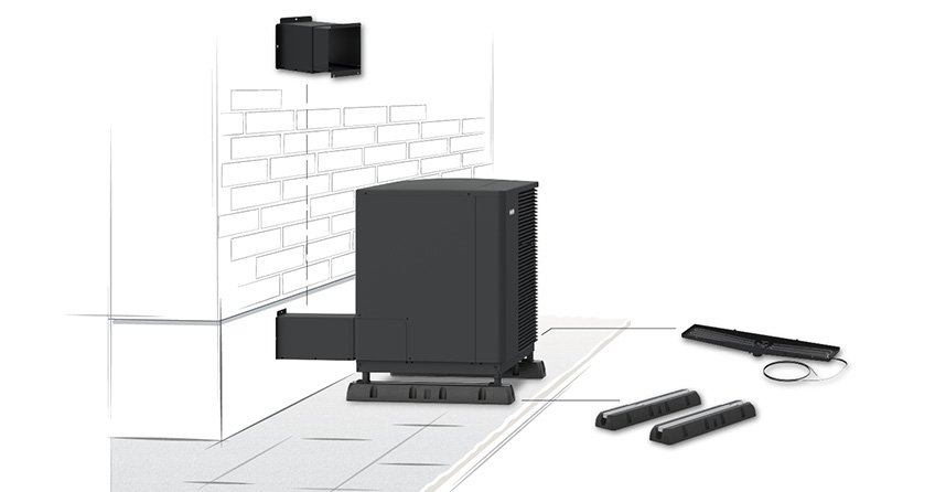 Εγκατάσταση αντλίας θερμότητας σε δάπεδο με αντικραδασμική βάση