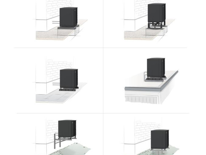 Εγκατάσταση αντλίας θερμότητας σε δώμα ή οροφή με accessories