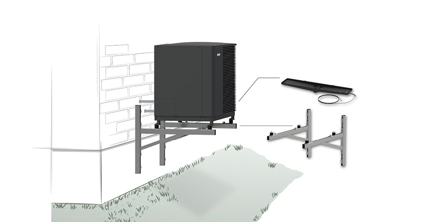 Επιτοίχια εγκατάσταση αντλίας θερμότητας με wall bracket