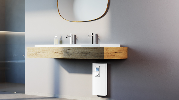 Θερμοσίφωνες χωρίς δεξαμενή — εγκατάσταση DHE στο μπάνιο, διακριτικά κοντά στο σημείο χρήσης