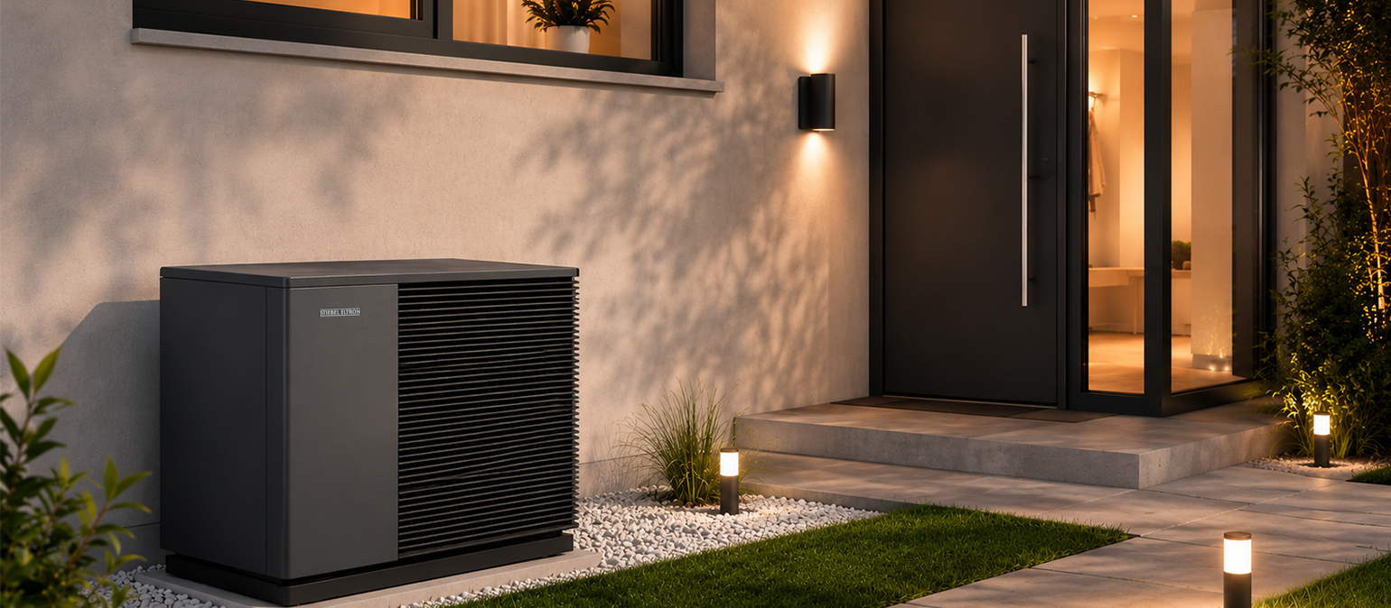 Αντλία Θερμότητας για Κατοικία | STIEBEL ELTRON HPnext Αντλία θερμότητας STIEBEL ELTRON HPnext R290 σε σύγχρονη κατοικία με μινιμαλιστική αρχιτεκτονική